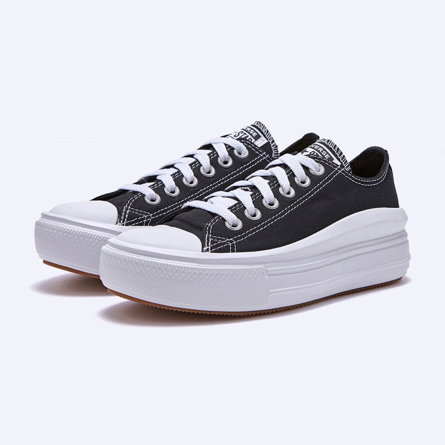 コンバース チャックテイラー スニーカー韓国 コンバース 厚底 MOVE BLACK ローカット