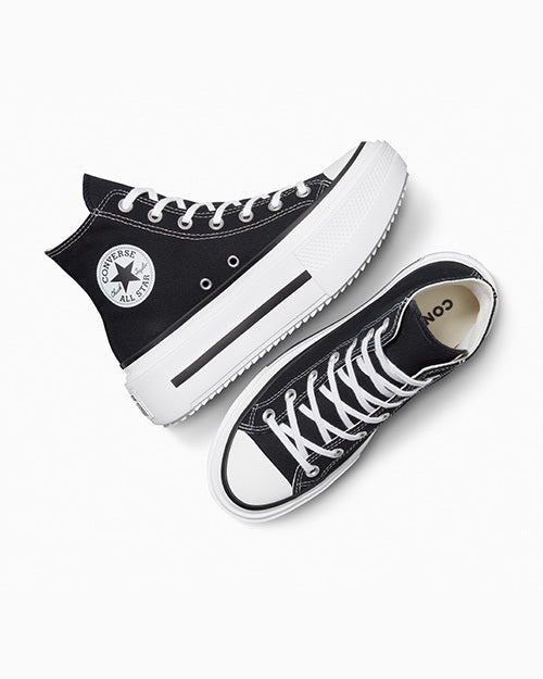 コンバース チャックテイラー スニーカーコンバース ダブルスタック ブラック ハイカット A12975C