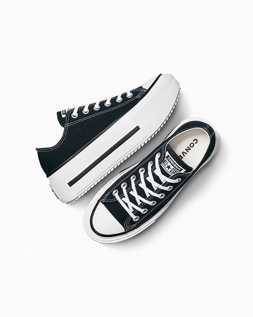 コンバース チャックテイラー スニーカーコンバース ダブルスタック ブラック ローカット A15490C